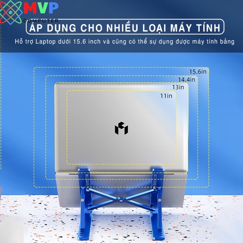 Giá đỡ LAPTOP, MAC-BOOK, I-PAD bằng nhôm có thể điều chỉnh được độ cao, đế tản nhiệt kê laptop nhôm