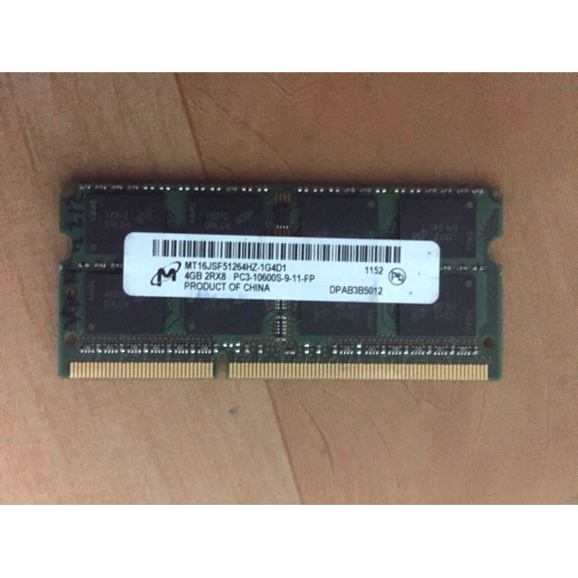 Ram laptop 4GB PC3 - DDRam 3 Bus 1333 hàng tháo máy chính hãng