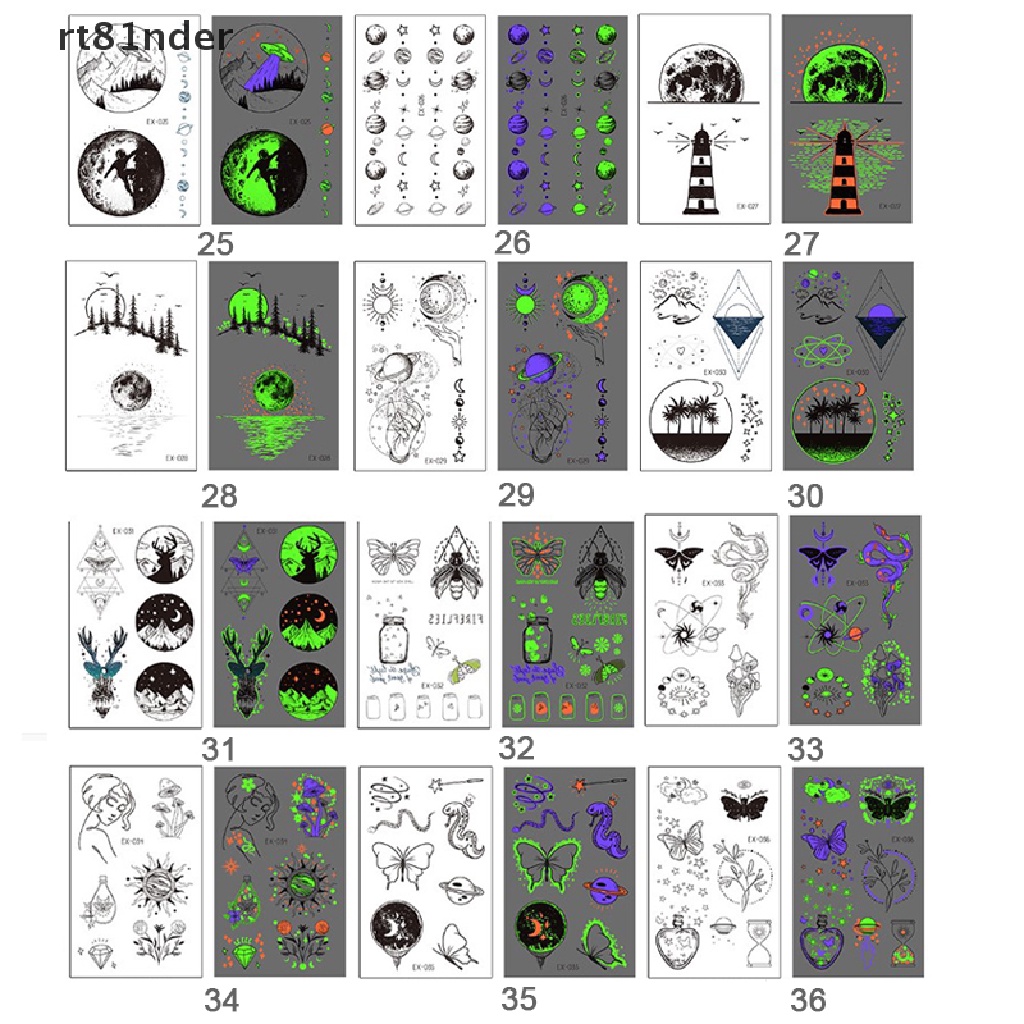 Hình Xăm Tạm Thời Chống Thấm Nước Phát Quang Độc Đáo