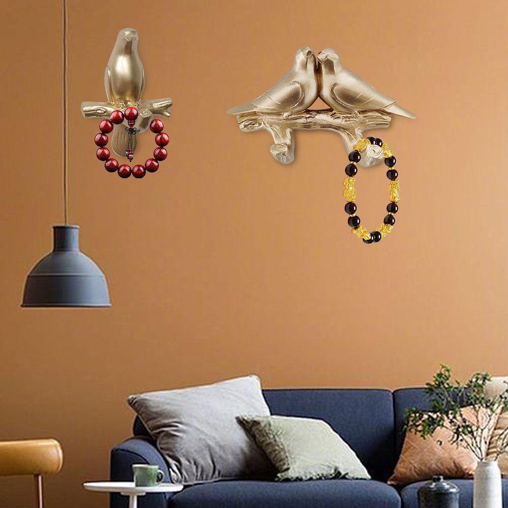 Móc Treo Quần Áo Bằng Resin Không Cần Khoan Họa Tiết Chim Kiểu Vintage Bắc Âu