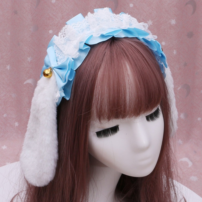 Băng Đô Tai Thỏ Ren Hóa Trang Lolita