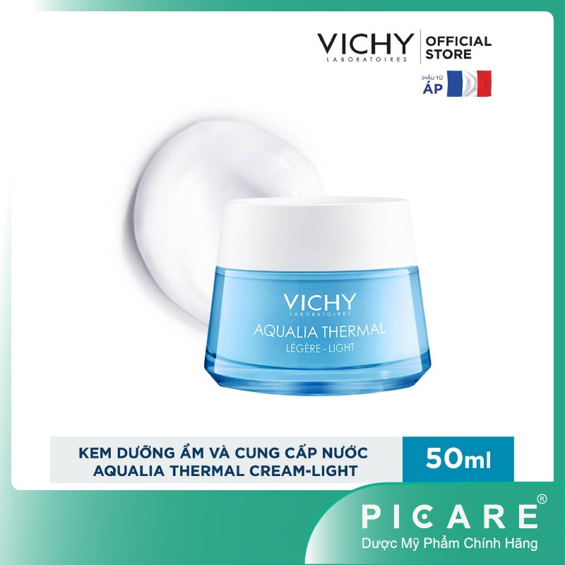 Kem dưỡng ẩm cho da thường đến da khô Vichy Aqualia Thermal Rehydrating Light Cream 50ml