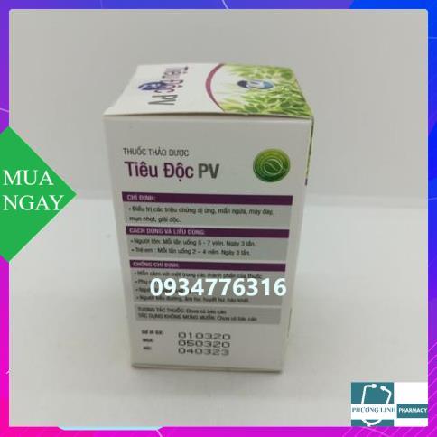 Tiêu đôc pv lọ 60 viên