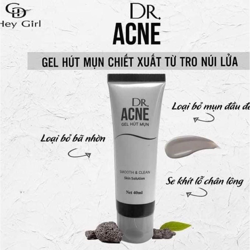 Gel Hút Mụn Làm Từ Tro Núi Lửa Dr Acne Sạch Bong Mụn Cám,Đầu Đen Thải Độc Da Mặt