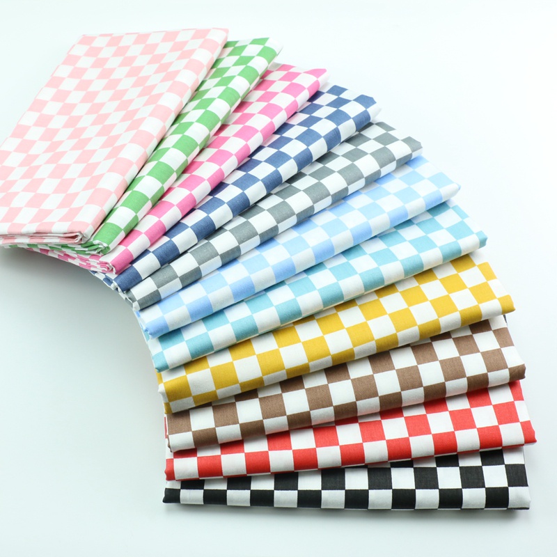 Tấm Vải Sợi Chéo Cotton Họa Tiết Kẻ Ô 2cm Làm Đồ Thủ Công