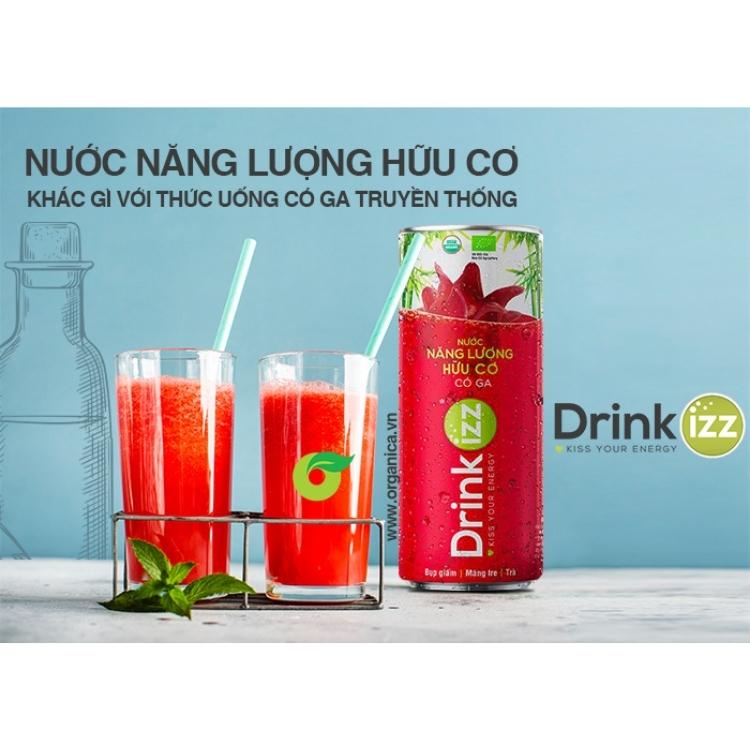 Nước Tăng Lực Tự Nhiên Hữu Cơ Drinkizz 250ml, Nước Uống Organic