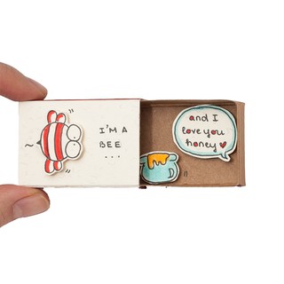 Thiệp Tình Yêu Hộp Diêm I'm a Bee, I Love You Honey LV013