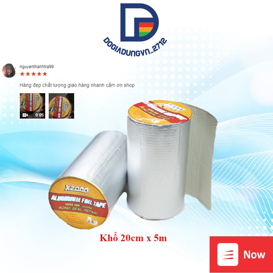 Băng keo chống thấm X2000 siêu bám dính mọi bề mặt chống thấm nước và chịu nhiệt cực tốt (khổ 20cm)