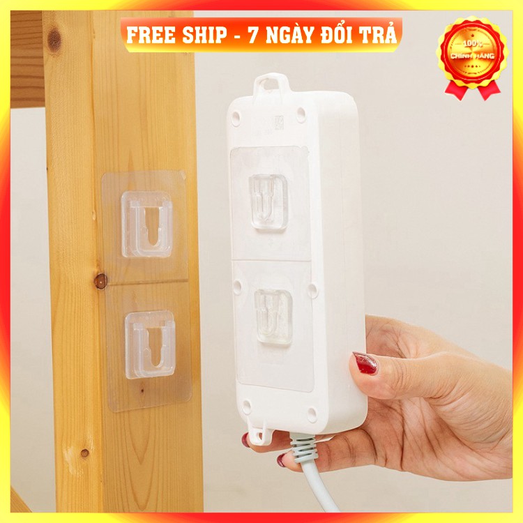 [FreeShip] (Siêu dính) Bộ 2 Miếng móc dán treo đồ dán gắn tường đa năng đỡ ổ cắm điện cục phát wifi chắc