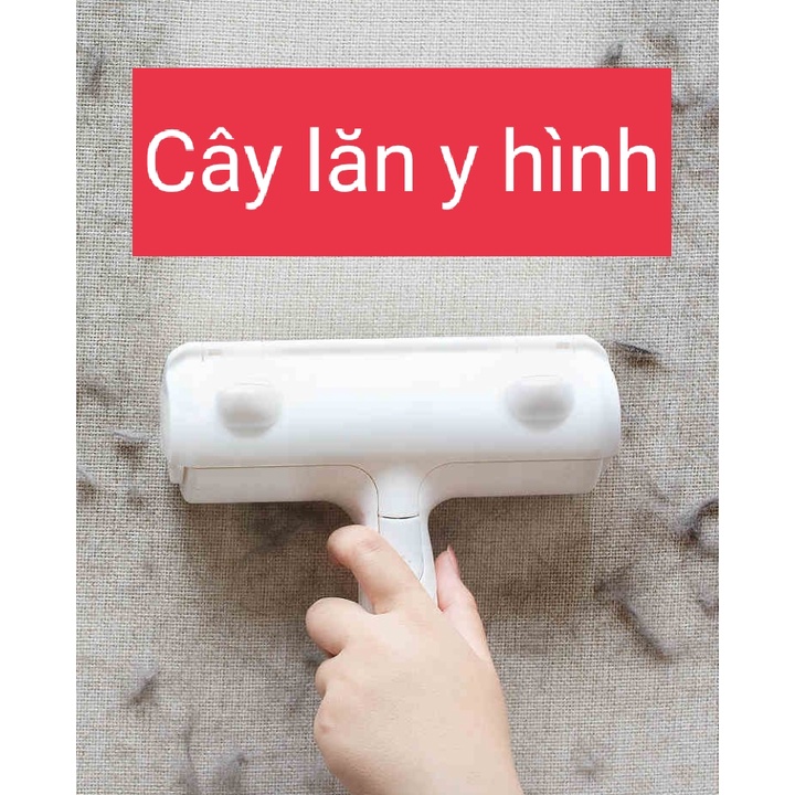 [Ưu đãi Lớn] Cây Lăn Lông Mèo Tĩnh Điện Có Hai Tai Kute - Dính Lông Với Cần Gạt Sạch Lông Tự Động