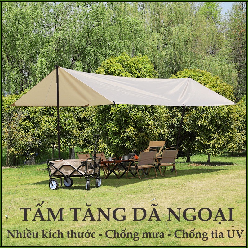 Tấm Tăng Lều Dã Ngoại Cắm Trại Du Lịch Ngoài Trời Chống Mưa Chống Tia UV Kèm Thanh Chống