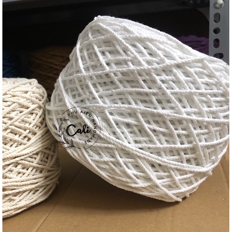 Cuộn dây cotton size 2mm thắt macrame, móc túi xách
