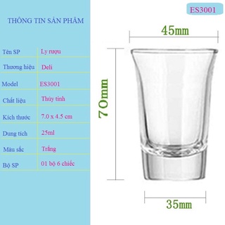 LY CỐC THUỶ TINH ĐẸP ( BỘ 6 CỐC )