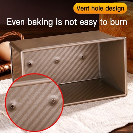 Hộp thiếc đựng bánh mì chống dính có nắp đậy 450g