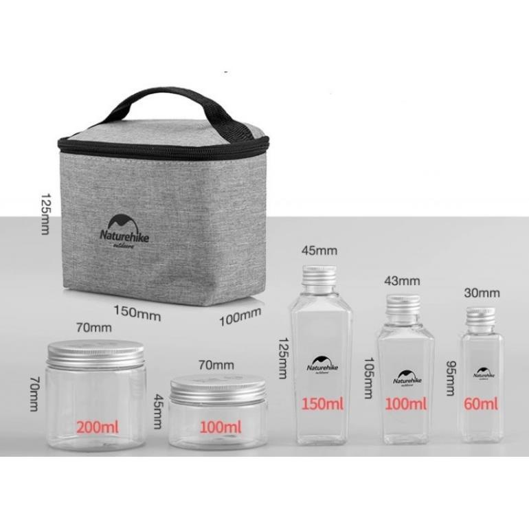 Bộ 6 lọ đựng gia vị Naturehike kèm túi - NH17T011-P du lịch dã ngoại