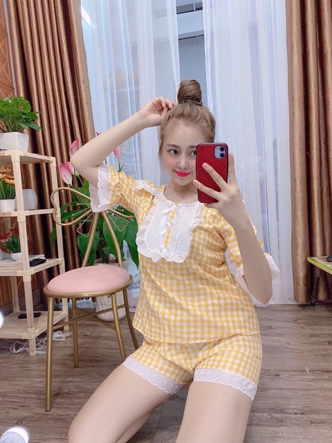 BỘ ĐỒ MẶC NHÀ TIỂU THƯ PHỐI REN SIÊU XINH FORM 40-60kg - Hàng có sẵn | BigBuy360 - bigbuy360.vn