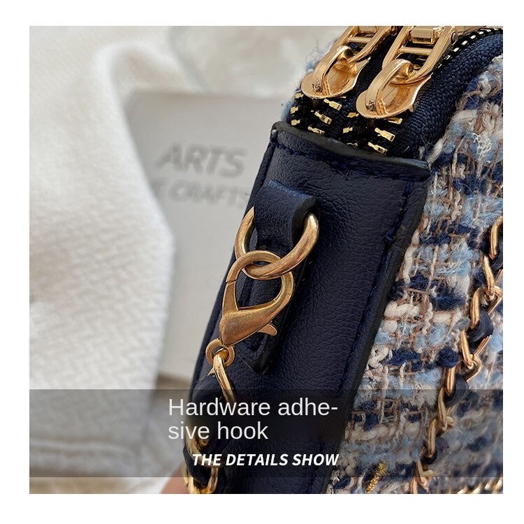 Túi Xách Đeo Vai Chất Liệu Vải Tweed Mềm Mại Phong Cách Cổ Điển Thời Trang Cho Nữ