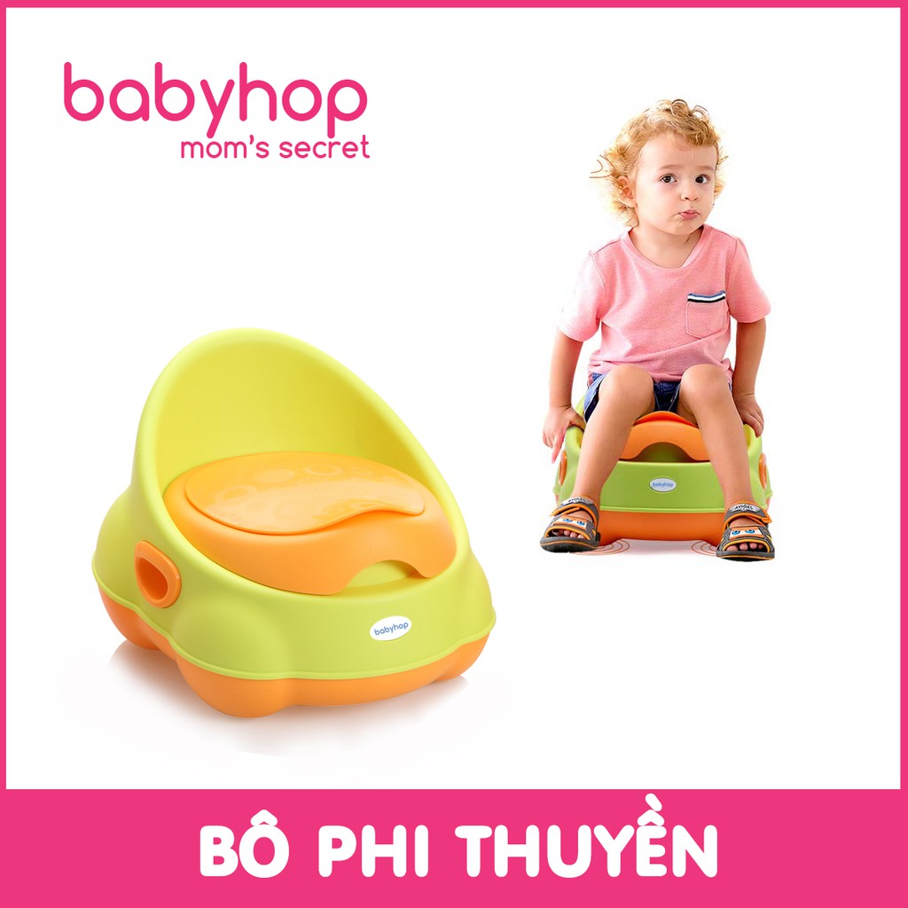 Bô vệ sinh cho bé phi thuyền Babyhop phù hợp với bé trai, bé gái 6 tháng đến 5 tuổi chống trơn trượt có tựa lựng