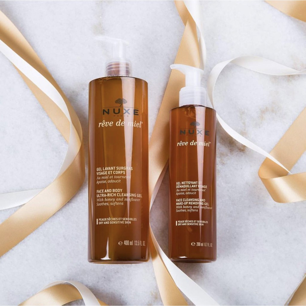 Nuxe Reve De Miel Rich Cleansing Gel - Sữa Rửa Mặt Tinh Chất Mật Ong 200ml