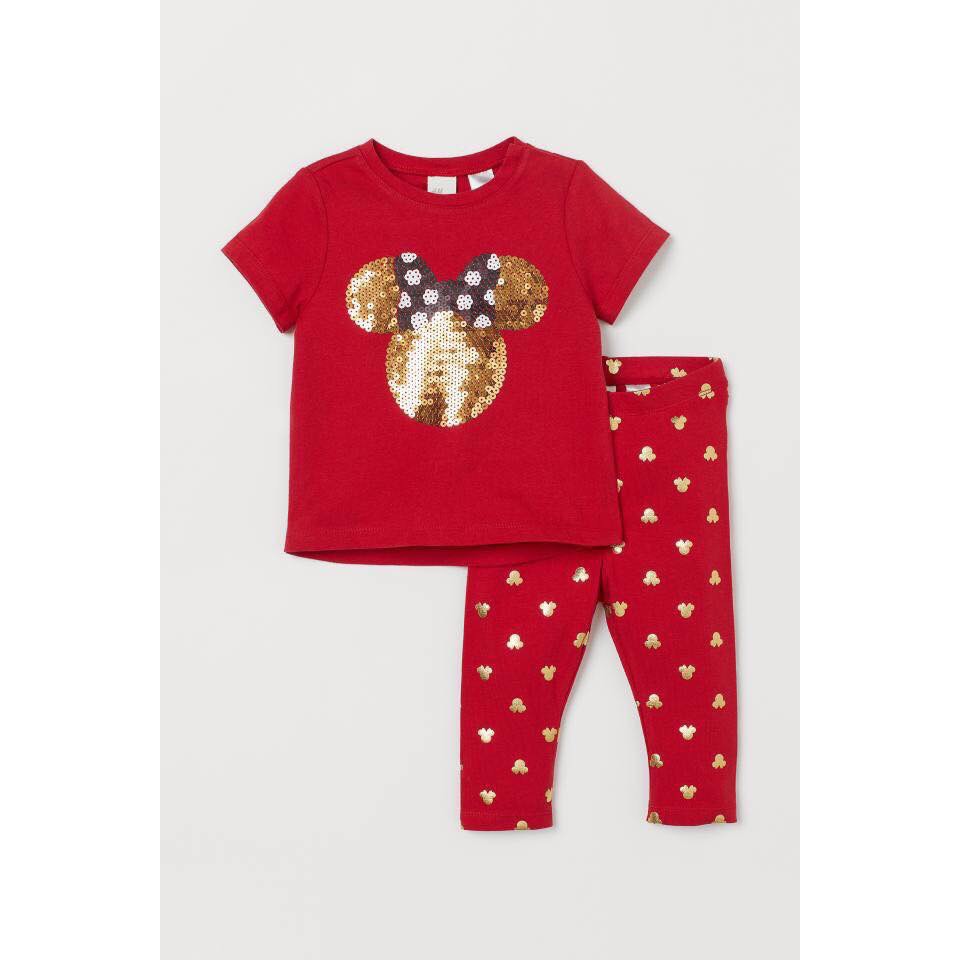 Set bộ dài tay Mickey đính cườm đặc sắc