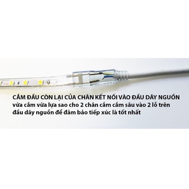 (1 mét-60bóng) Dây đèn led 5050 220V đơn sắc chống nước nhiều màu trang trí quán, sân vườn, phòng ngủ,....