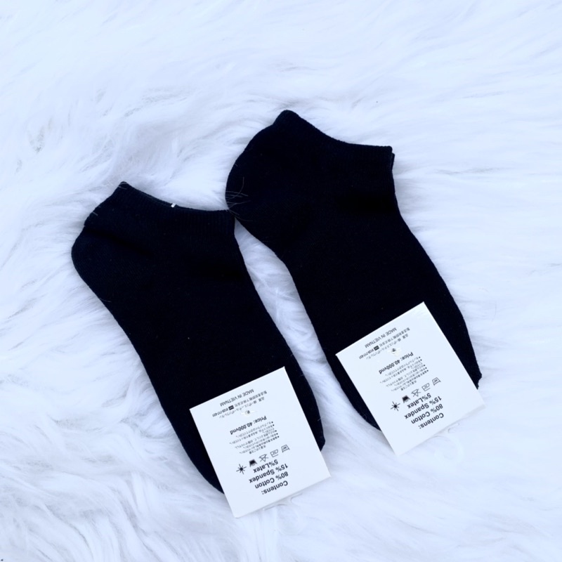 Vớ cổ ngắn đen full nam nữ, tất chân cổ ngắn công sở( hình thật)