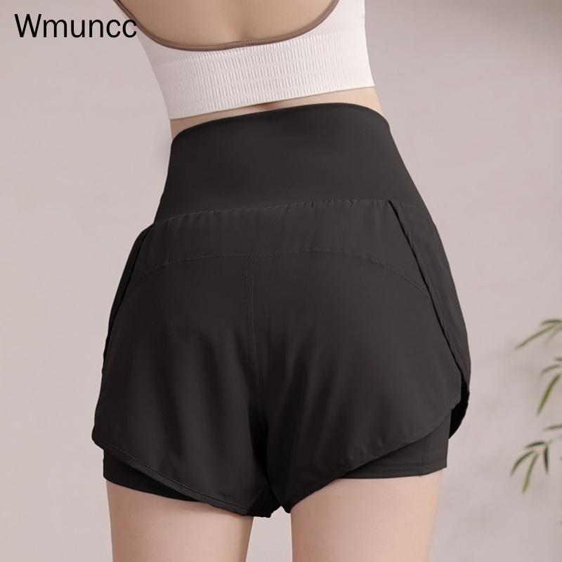 Wmuncc Quần Đùi Thể Thao Lưng Cao Nhanh Khô Tiện Dụng Cho Nữ