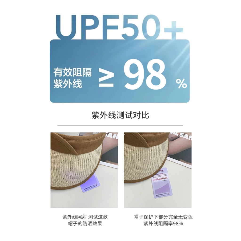 Mũ Cói Rộng Vành Chống Nắng Thiết Kế Hở Chóp Thời Trang Mùa Hè Phong Cách Hàn Quốc Mới Cho Nữ