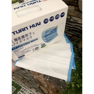 Khẩu Trang y tế 50c Trắng viền xanh