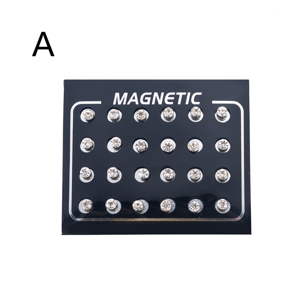 Set 12 Đôi Bông Tai Đính Đá 4mm