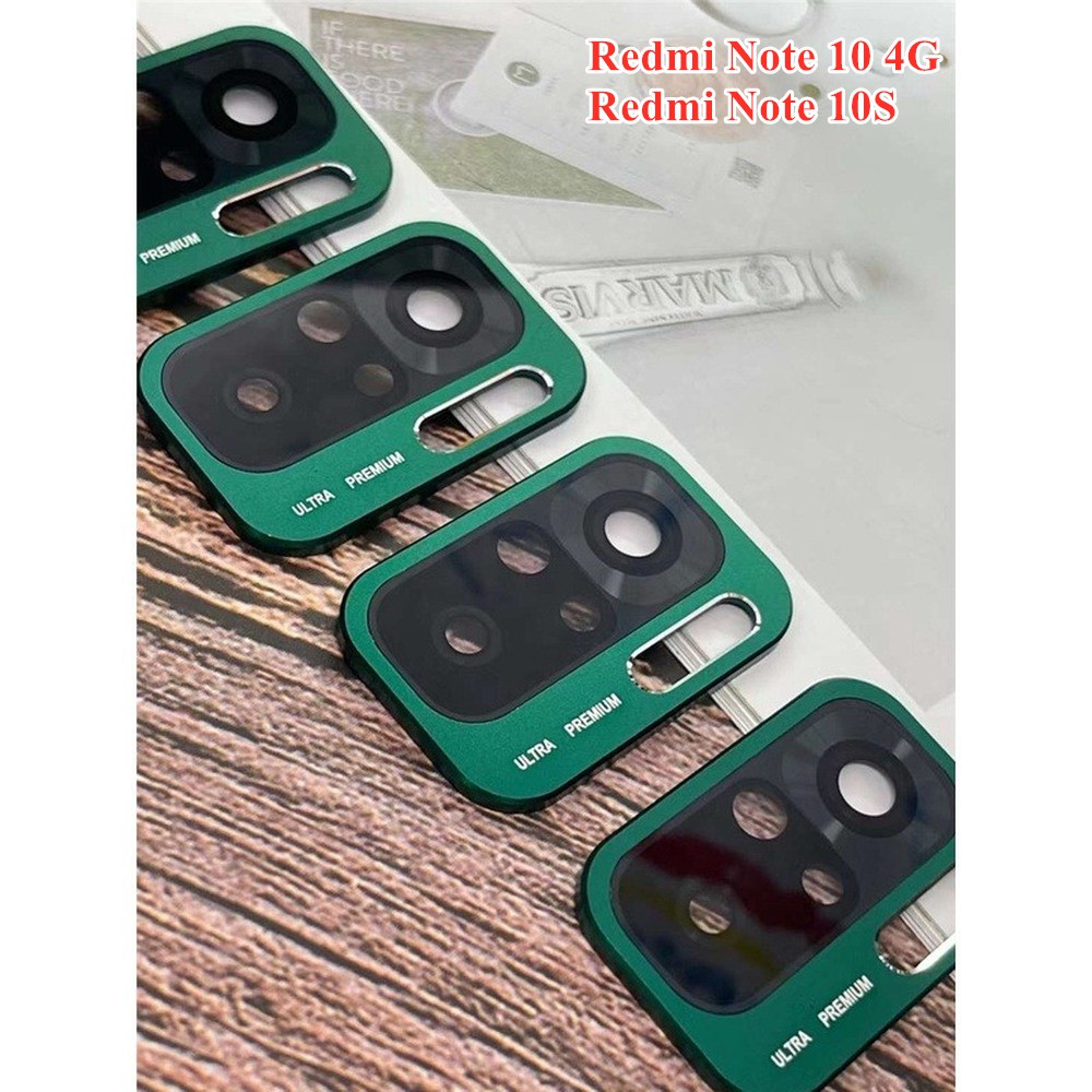 Khung kim loại mặt kính cường lực bảo vệ camera cho Xiaomi Redmi Note 10 10s Note10 4g