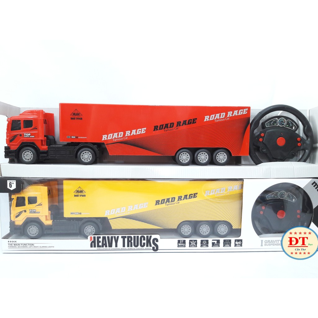 ĐỒ CHƠI XE CONTAINER CÔNG TRÌNH TRỌNG TẢI ĐIỀU KHIỂN 50CM, VÔ LĂNG