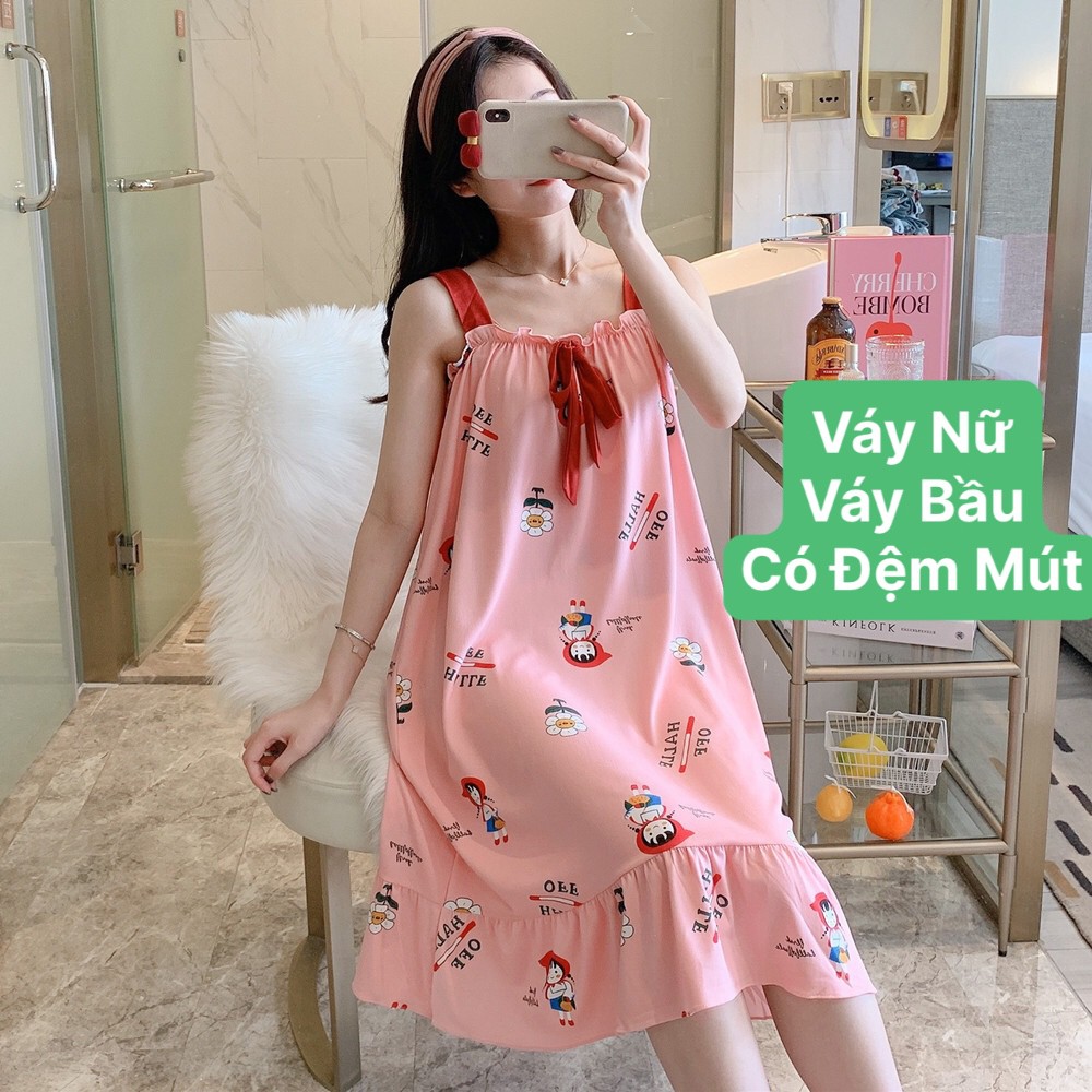 Váy 2 dây có đệm mút MÙA HÈ cực kì thoải mái - 𝐕𝟏𝟐𝟕