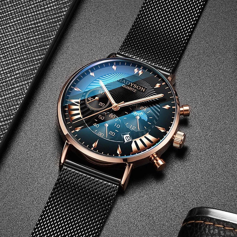 Đồng Hồ Nam GADYSON Dây Thép Lưới Phong Cách Trẻ Trung, Thời Thượng