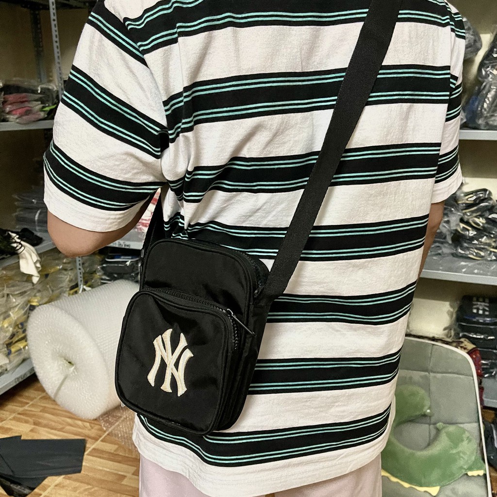 Túi đeo chéo nam nữ  [Hàng xuất xịn] MLB MONOGRAM 2 Hộp MINI BAG WHITE-Bảo Hành 12 tháng