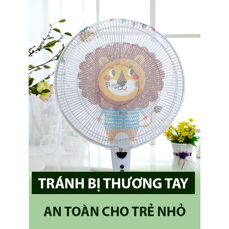 Bọc quạt chống bụi LƯỚI BỌC QUẠT CÓ DÂY RÚT AN TOÀN CHO BÉ