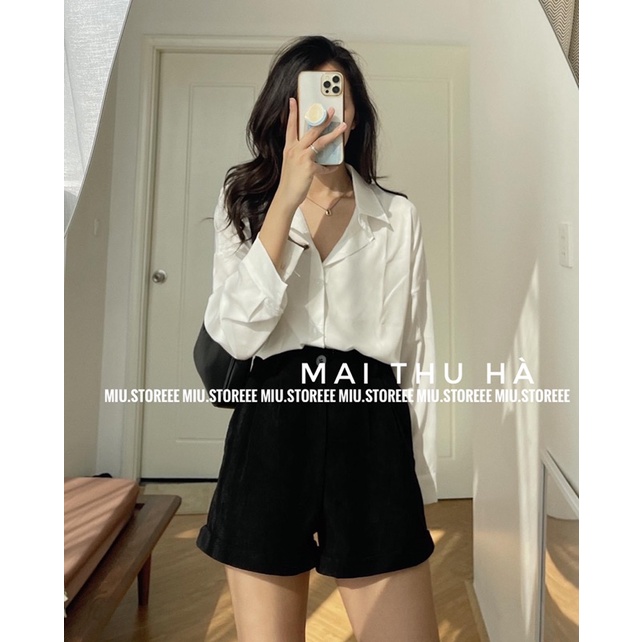 ÁO SƠ MI TRẮNG ĐUÔI TÔM OVERSIZE