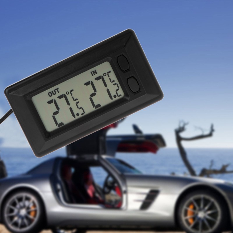 pur/ Auto Car LCD Digital Display Indoor Outdoor Thermometer Meter With 1.5m Cable