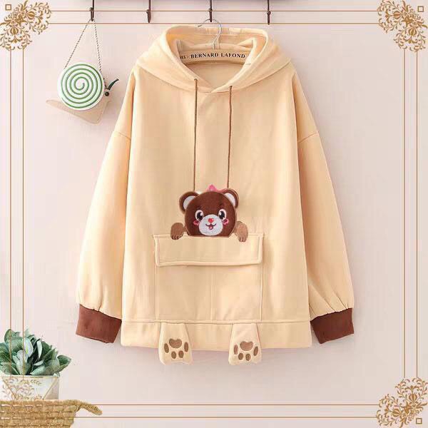 [ FREESHIP_50k ] Áo Hoodie In Hình Con Gấu Nhỏ Dễ Thương | BigBuy360 - bigbuy360.vn