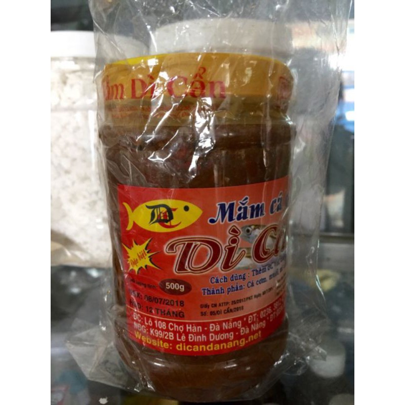 [Giá tốt] Combo sỉ 10 hũ mắm cá cơm Dì Cẩn 500gr