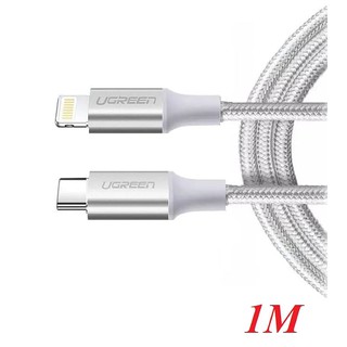 1m cáp usb type c ra lightning 2.0 màu trắng ugreen 70523 us304