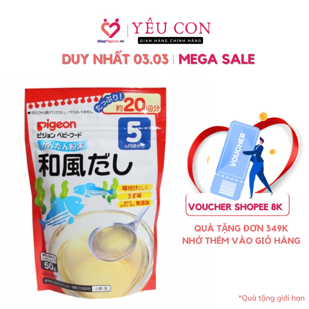 Bột Dashi Pigeon 5+ 50g Đủ Vị Nhật Bản [HSD T9-11/2022]