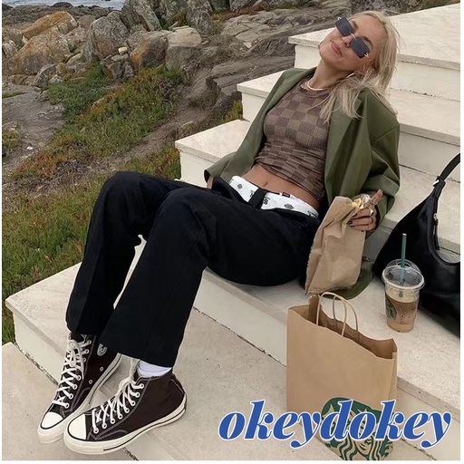 Quần Dài Lưng Thấp Có Túi Màu Sắc Độc Đáo Thời Trang Cho Nữ