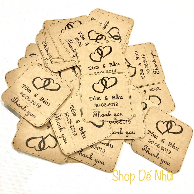 50 Nhãn Dán Sticker “THANK YOU” Có Tên Của Bạn