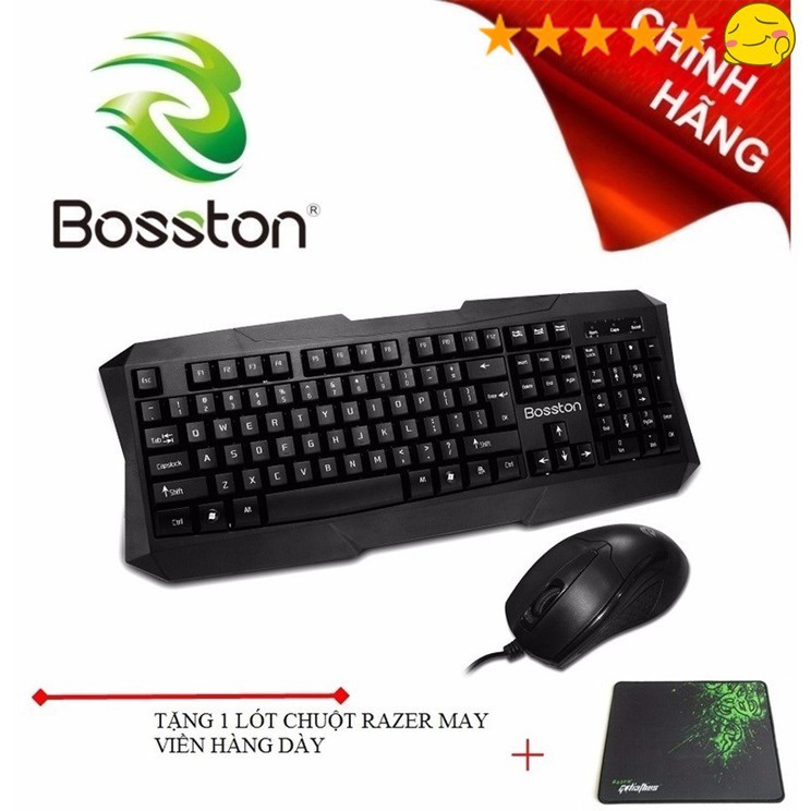 Bộ Bàn Phím và Chuột Văn Phòng , Gaming Siêu Bền BOSSTON  S6600 USB Hàng phân phối Chính hãng
