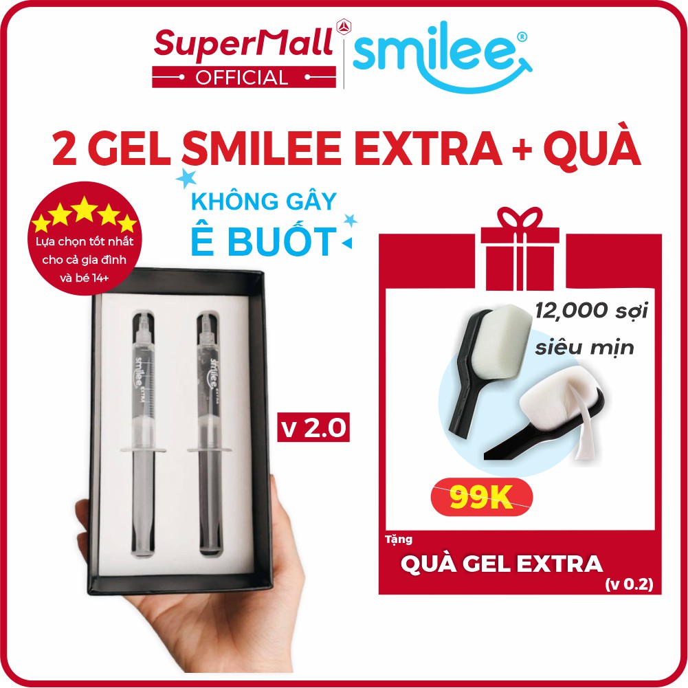 Gel Smilee Extra - V2.0- tẩy trắng răng tại nhà An toàn men răng, không ê buốt, ISO:22716 - 2007