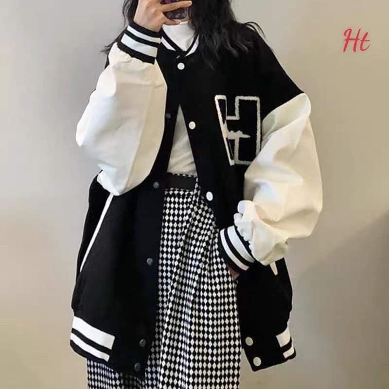 Áo bomber phối tay H đám mây H2A