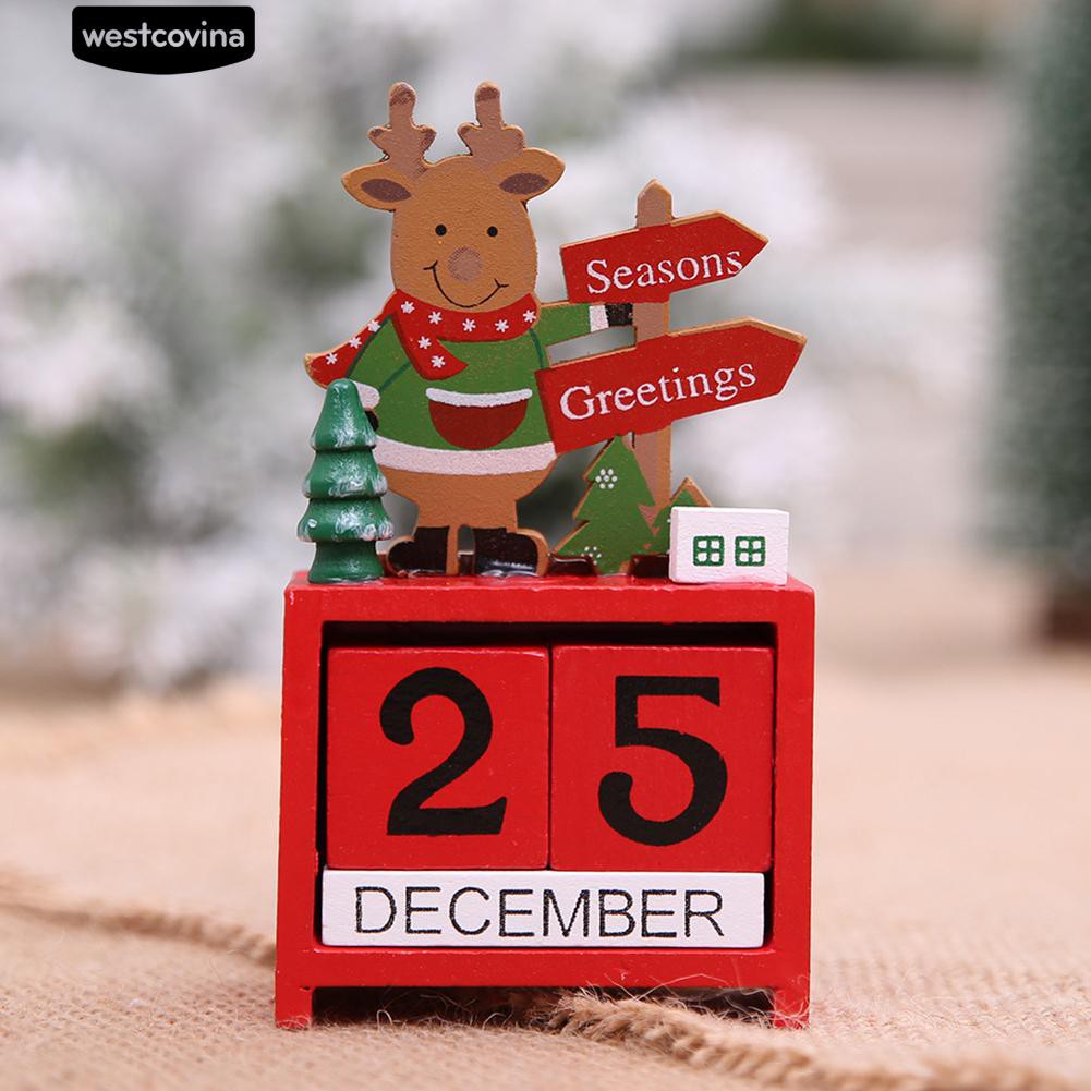 Lịch Gỗ Hình Ông Già Noel / Người Tuyết / Nai Sừng Tấm Trang Trí Giáng Sinh