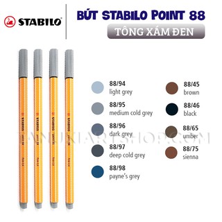 Bút kim Stabilo (tông xám/đen).