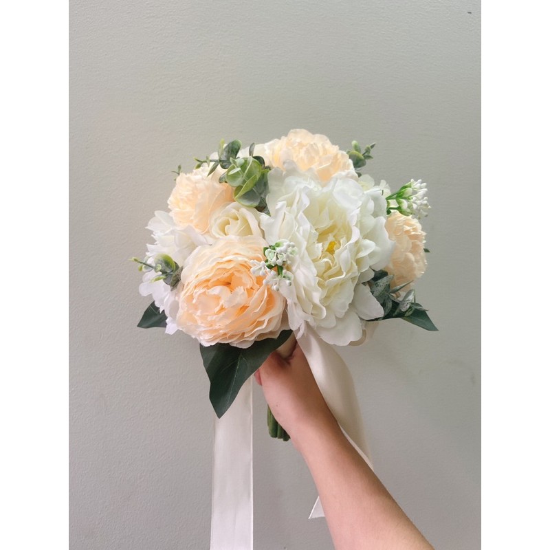 Set hoa cưới mẫu đơn và vòng hoa